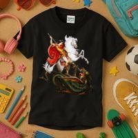St. George And The Dragon England Catholic Saints Pray Kids T-Shirt thumb 3