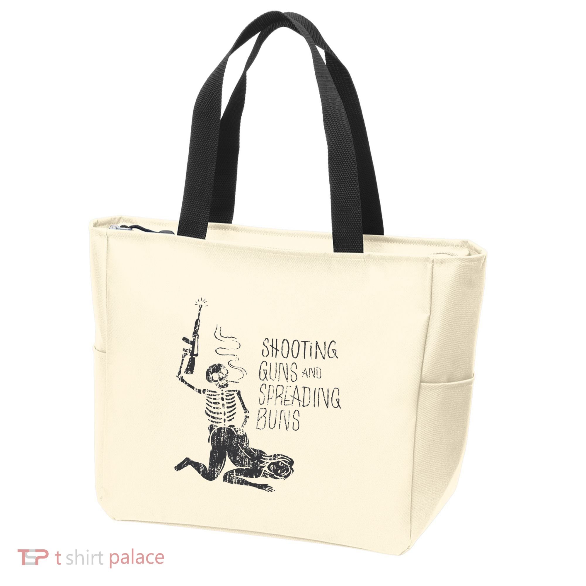 Shooting Guns And Spreading Buns Tote Bag