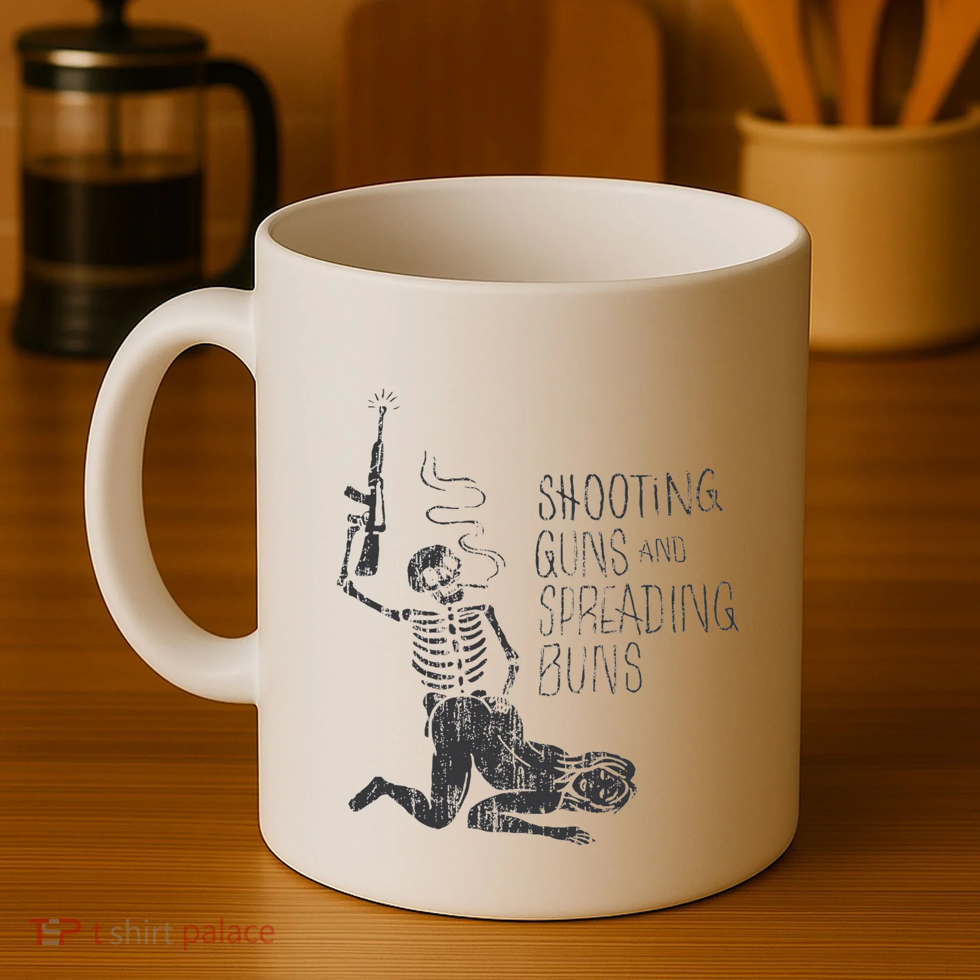 Shooting Guns And Spreading Buns Coffee Mug