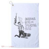 Shooting Guns And Spreading Buns Golf Towel thumb 0