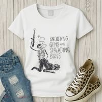 Shooting Guns And Spreading Buns Women's T-Shirt thumb 3