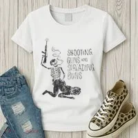 Shooting Guns And Spreading Buns Women's T-Shirt thumb 3