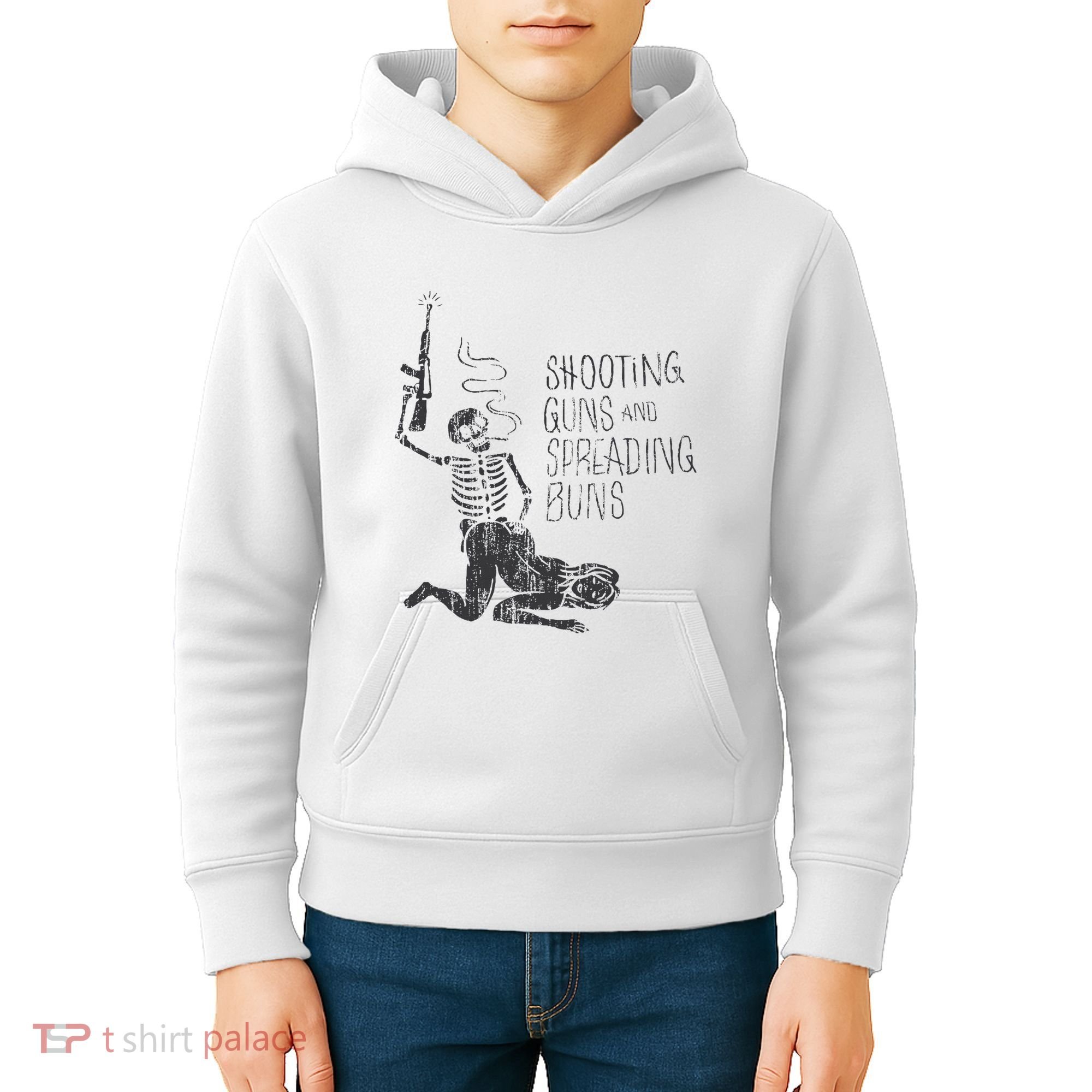 Shooting Guns And Spreading Buns Kids Hoodie