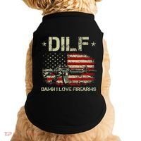 S Gun American Flag Dilf Damn I Love Firearms Doggie Tank thumb 0