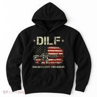 S Gun American Flag Dilf Damn I Love Firearms Hoodie thumb 0