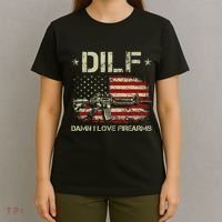S Gun American Flag Dilf Damn I Love Firearms T-Shirt thumb 4