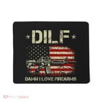 S Gun American Flag Dilf Damn I Love Firearms Mousepad thumb 0