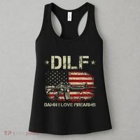 S Gun American Flag Dilf Damn I Love Firearms Women's Tank Top thumb 3