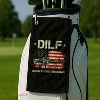 S Gun American Flag Dilf Damn I Love Firearms Golf Towel thumb 2