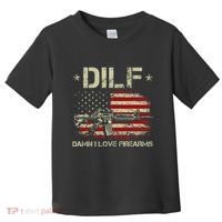 S Gun American Flag Dilf Damn I Love Firearms Toddler T-Shirt thumb 0