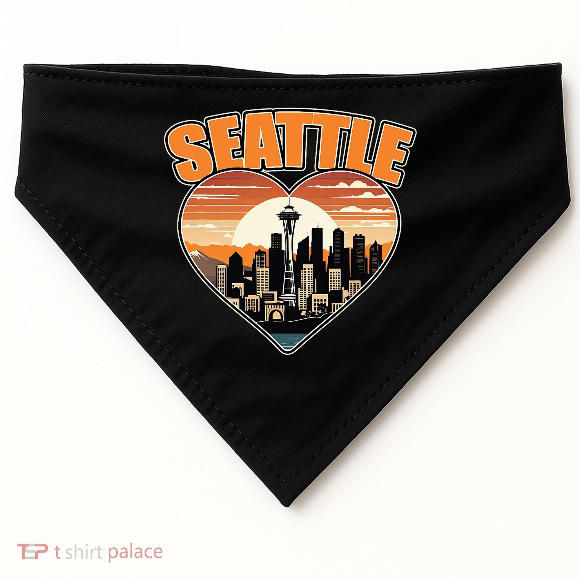 Seattle Gifts Apparel Souvenirs Usa Hiking Camping American USA-Made Doggie Bandana