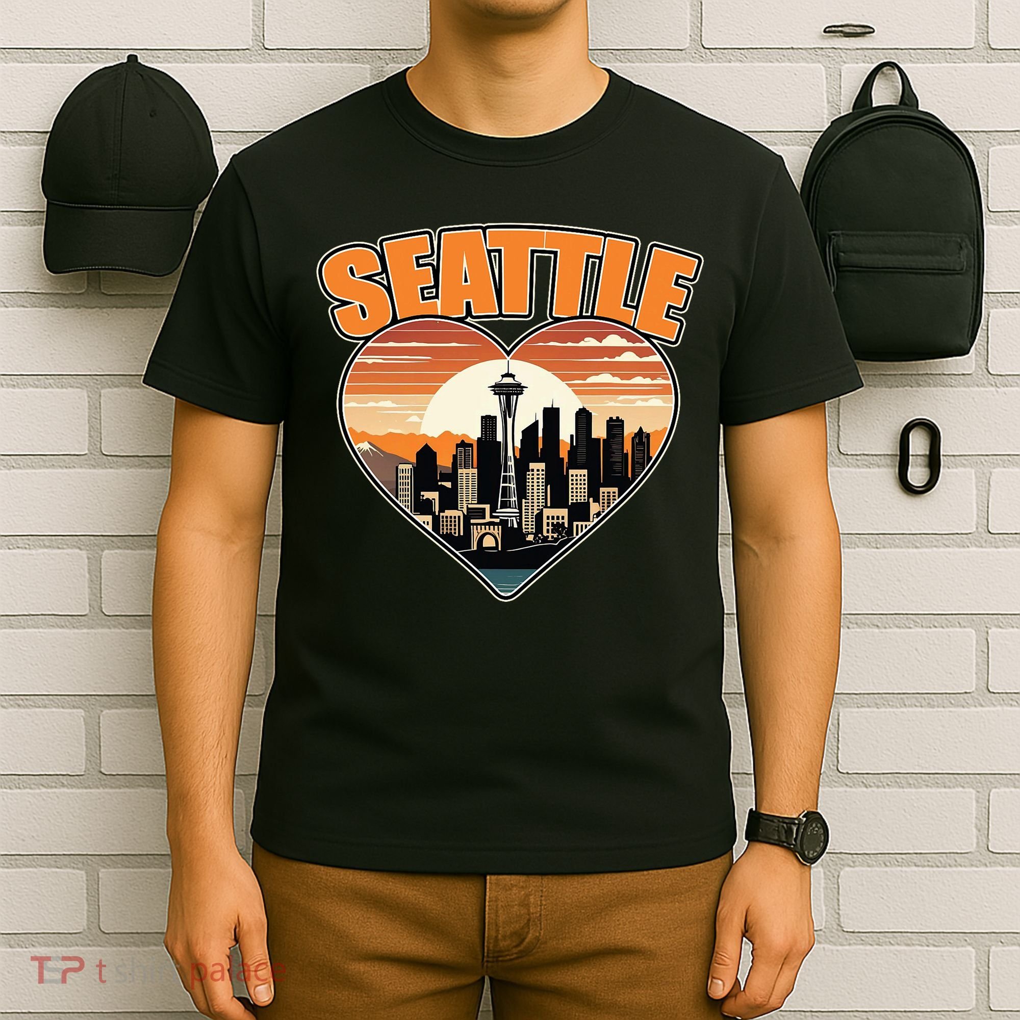 Seattle Gifts Apparel Souvenirs Usa Hiking Camping American T-Shirt