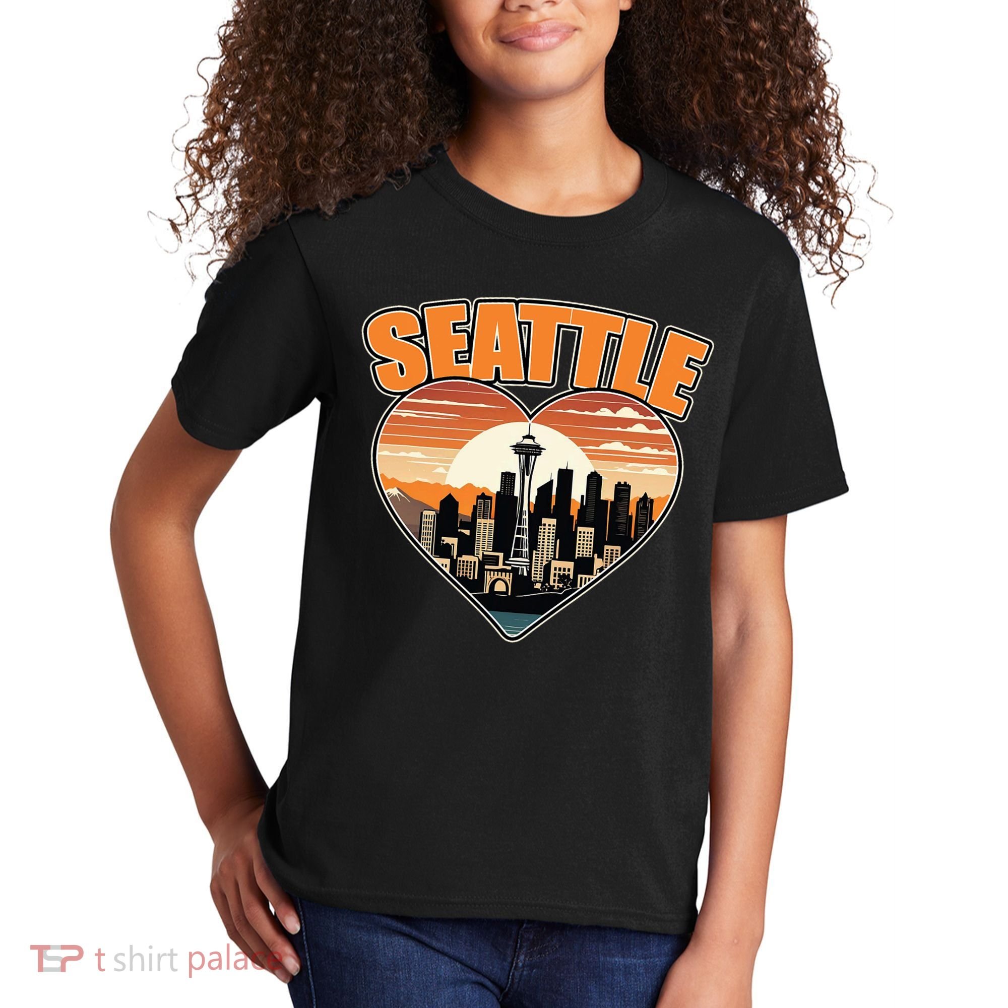 Seattle Gifts Apparel Souvenirs Usa Hiking Camping American Kids T-Shirt
