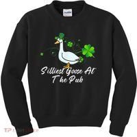 Silliest Goose At The Pub St. Patrick’s Day Kids Sweatshirt thumb 0
