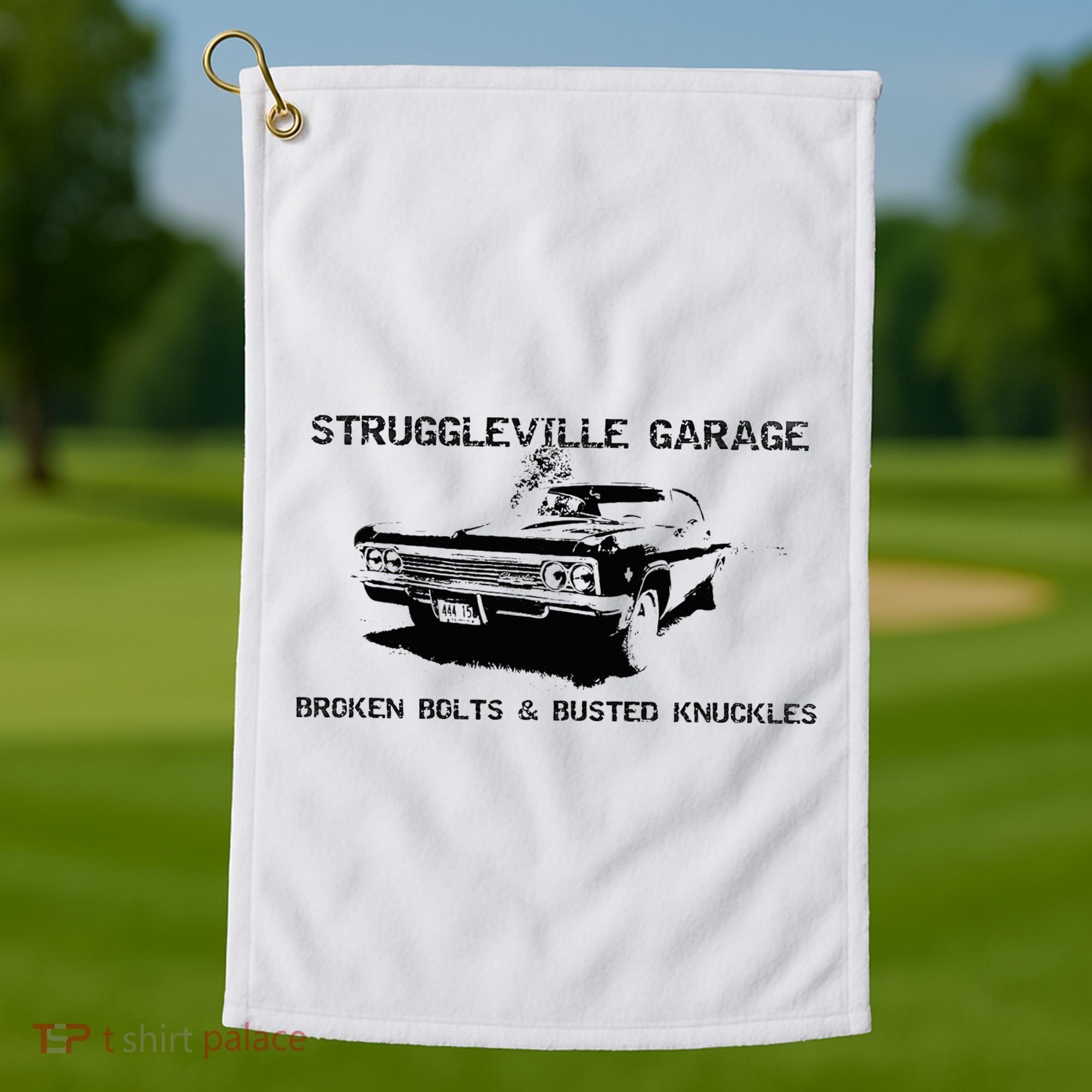 Struggleville Garage Broken Bolts & Busted Knuckles Golf Towel