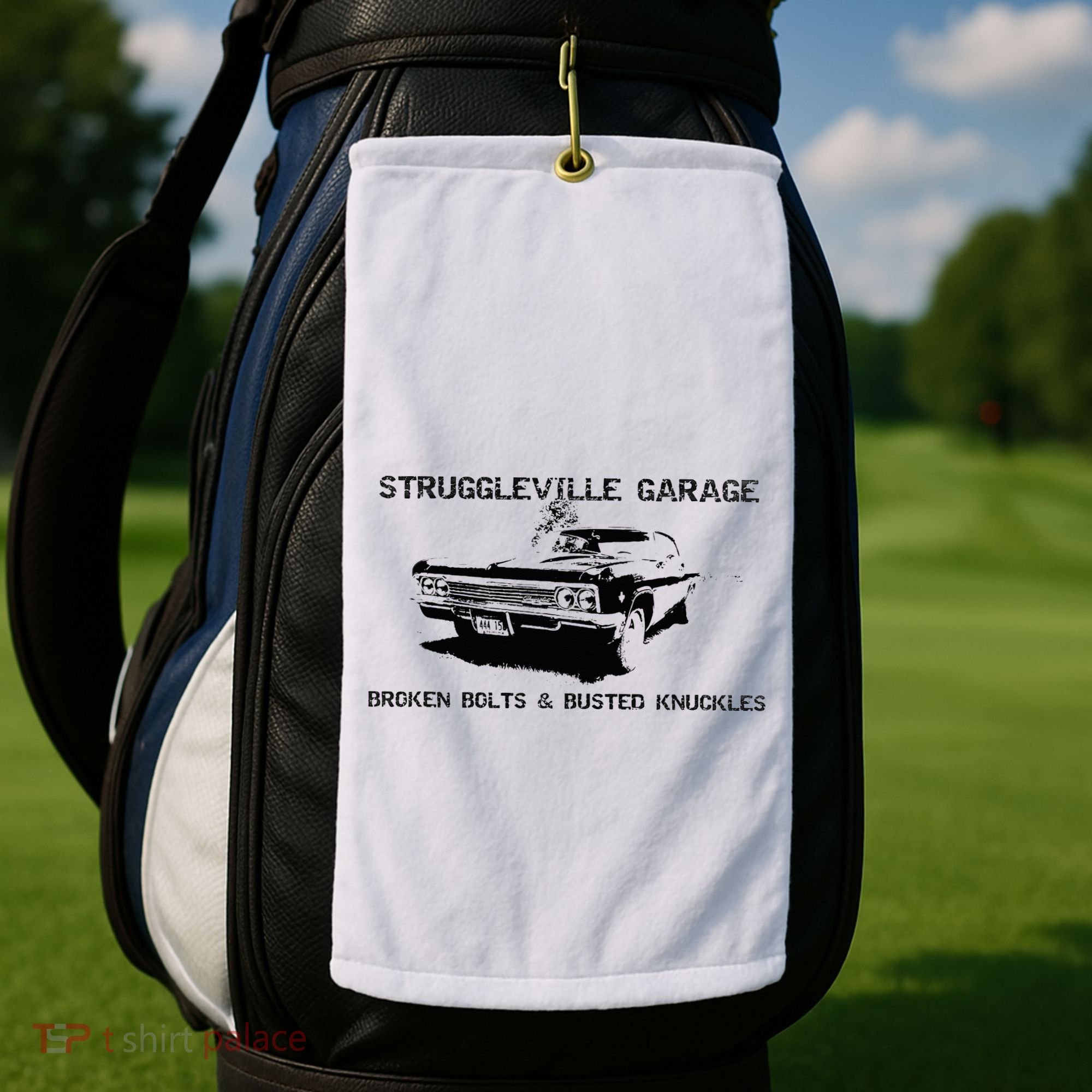 Struggleville Garage Broken Bolts & Busted Knuckles Golf Towel