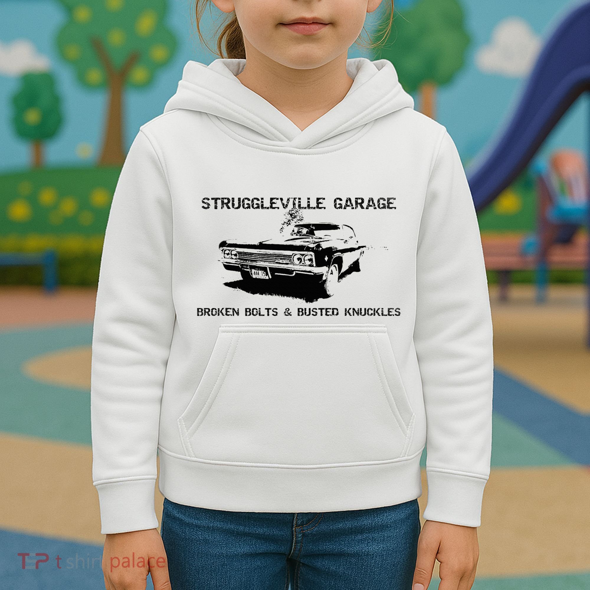 Struggleville Garage Broken Bolts & Busted Knuckles Kids Hoodie