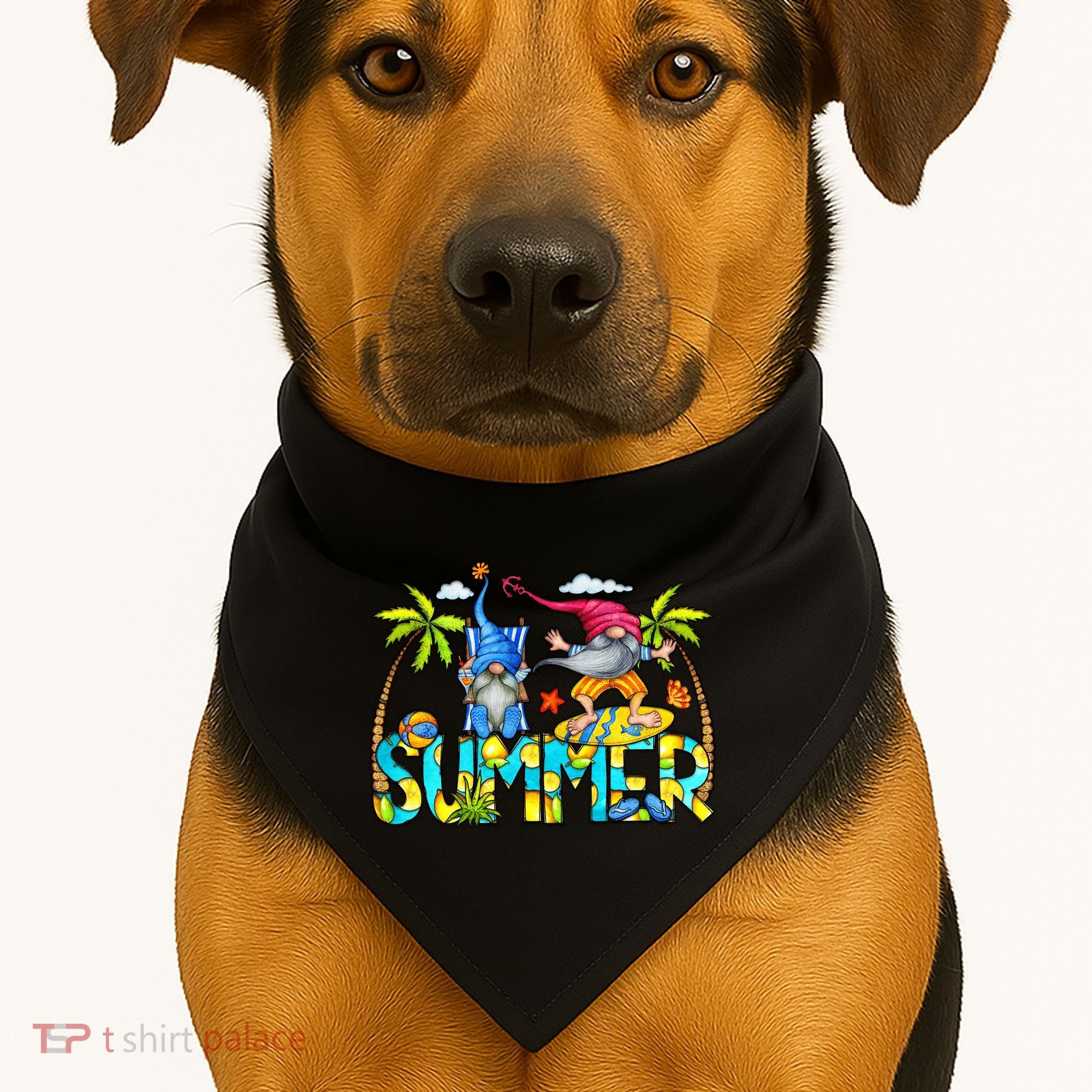 Summer Gnomes Beach USA-Made Doggie Bandana