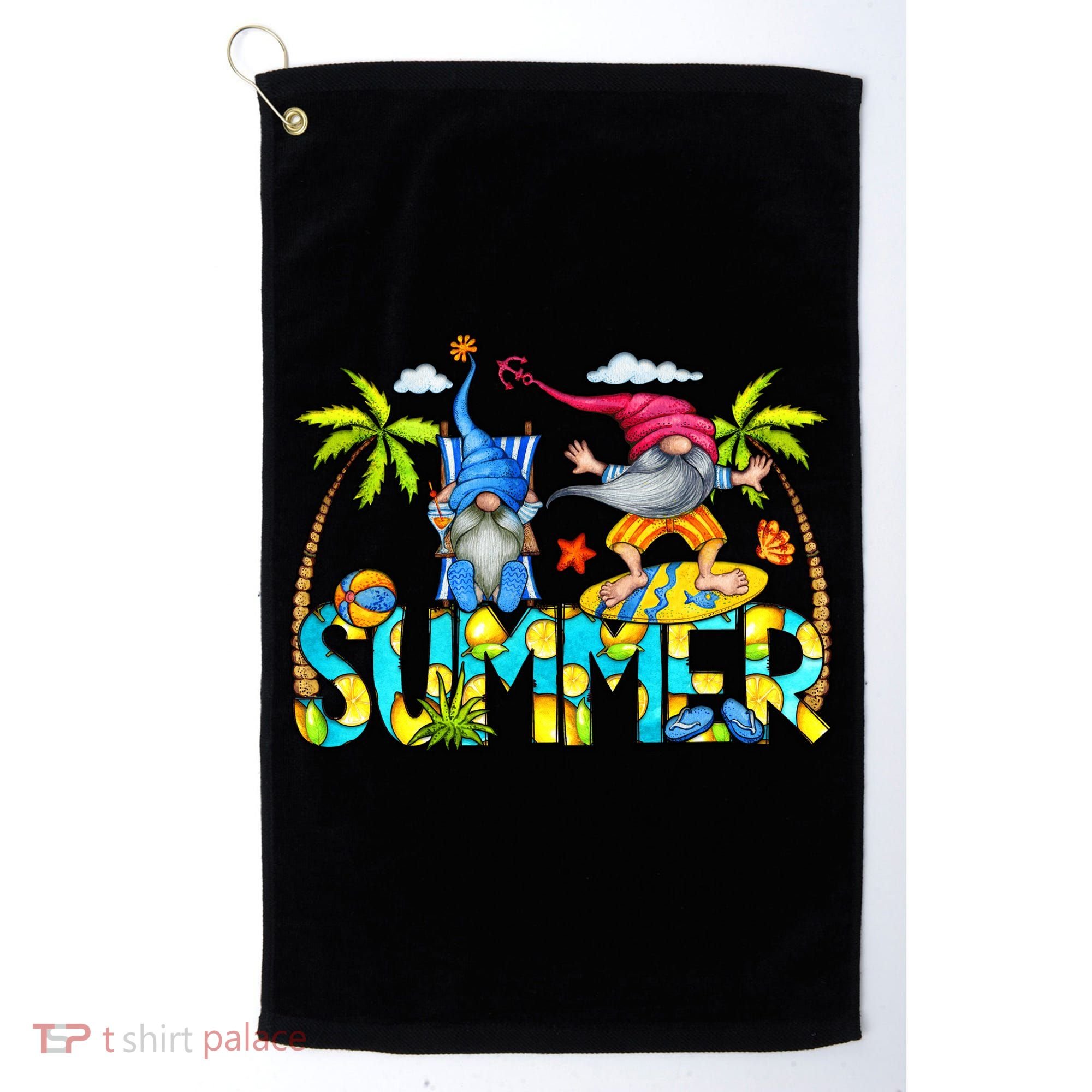 Summer Gnomes Beach Golf Towel