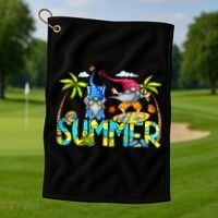 Summer Gnomes Beach Golf Towel thumb 1
