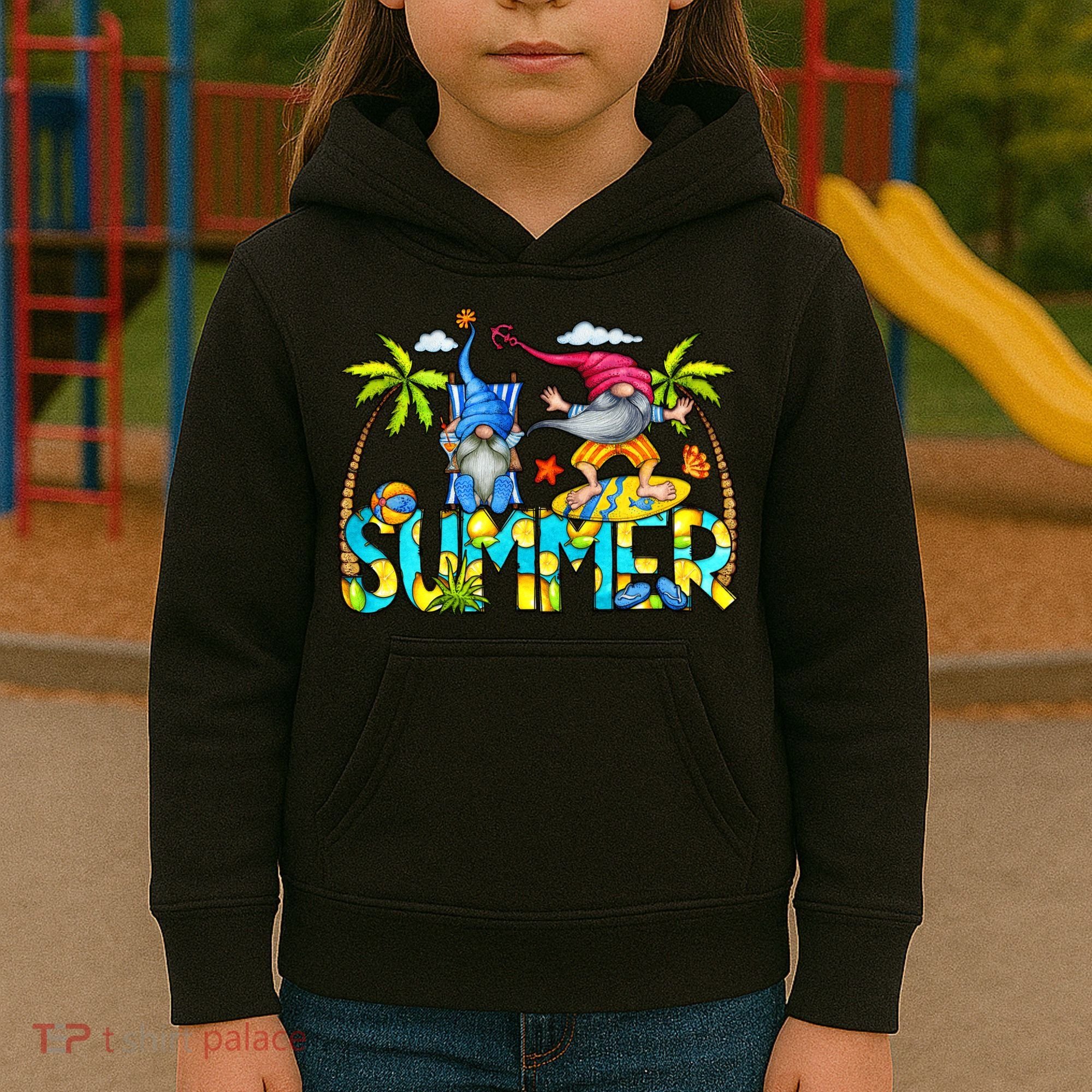Summer Gnomes Beach Kids Hoodie