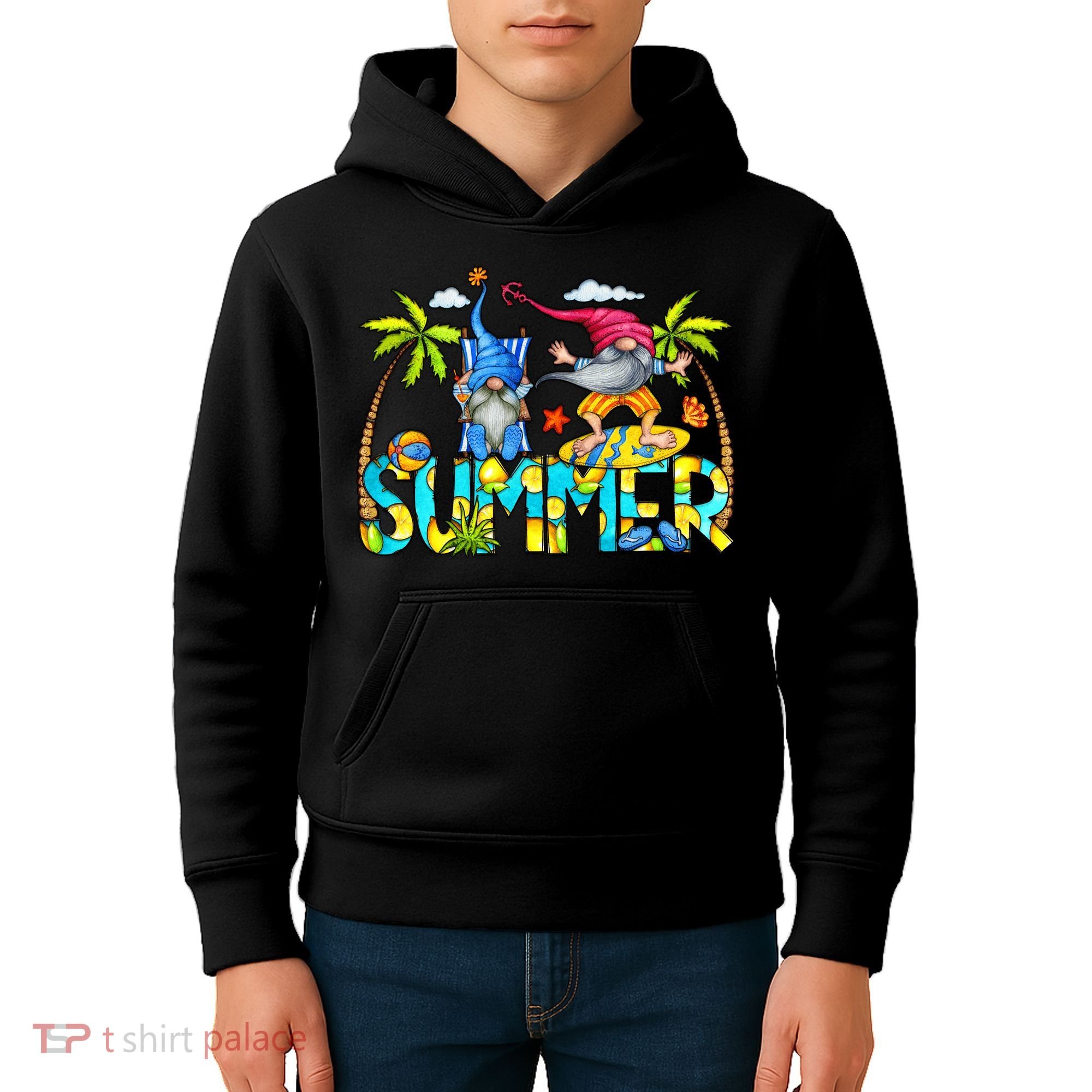 Summer Gnomes Beach Kids Hoodie