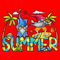 Summer Gnomes Beach Santa Hat thumb 1