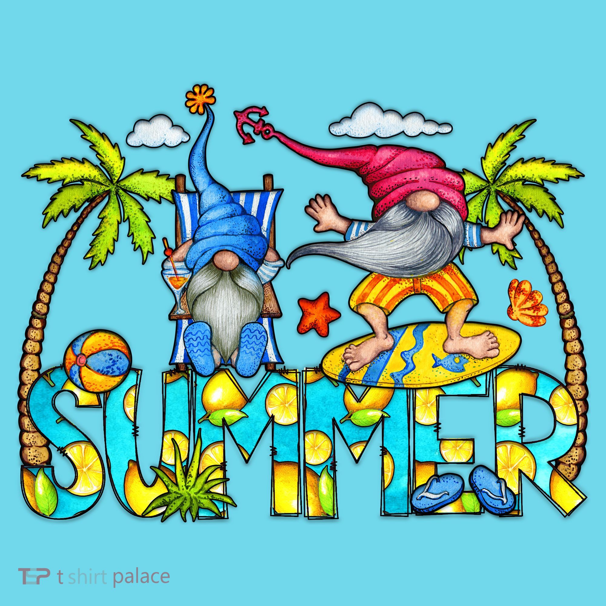 Summer Gnomes Beach Button