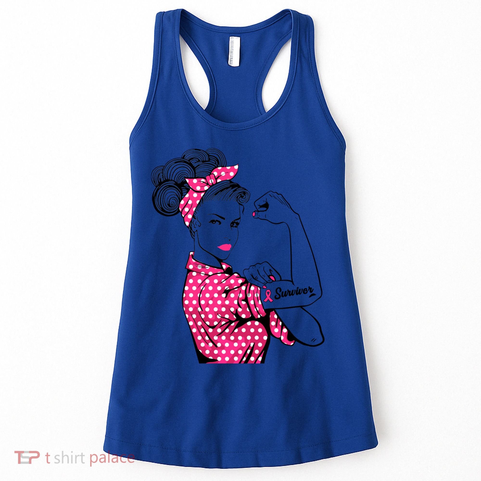 Strong Girl Breast Cancer Survivor Awareness Girls Gift Women's Tank Top