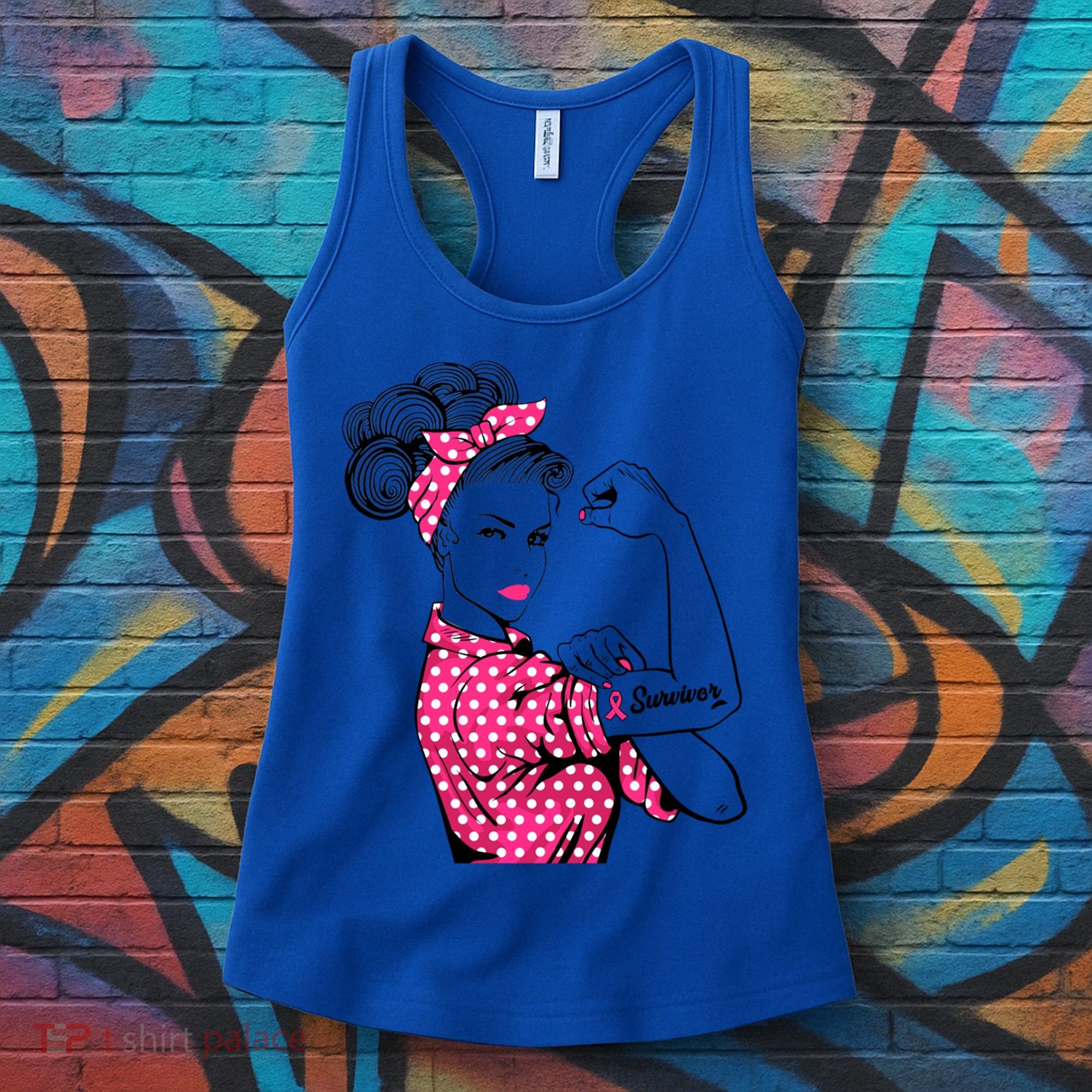 Strong Girl Breast Cancer Survivor Awareness Girls Gift Women's Tank Top