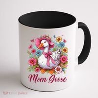 Silly Goose Blessed Mom Coquette Mothers Day Mom Goose Coffee Mug thumb 1