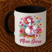 Silly Goose Blessed Mom Coquette Mothers Day Mom Goose Coffee Mug thumb 2