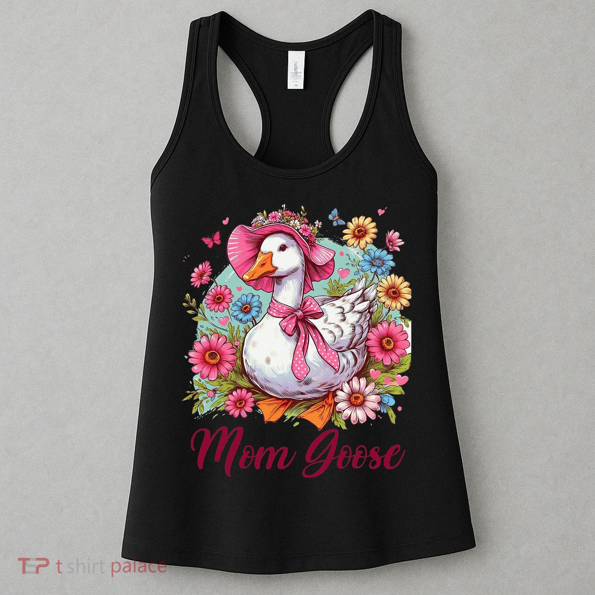 Silly Goose Blessed Mom Coquette Mothers Day Mom Goose Women's Tank Top