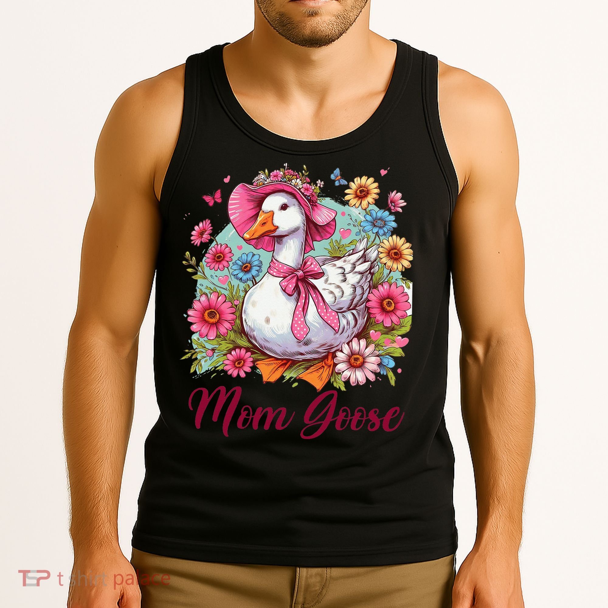Silly Goose Blessed Mom Coquette Mothers Day Mom Goose Tank Top