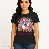 Silly Goose Blessed Mom Coquette Mothers Day Mom Goose Women's T-Shirt thumb 4