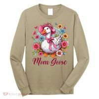 Silly Goose Blessed Mom Coquette Mothers Day Mom Goose Long Sleeve Shirt thumb 0