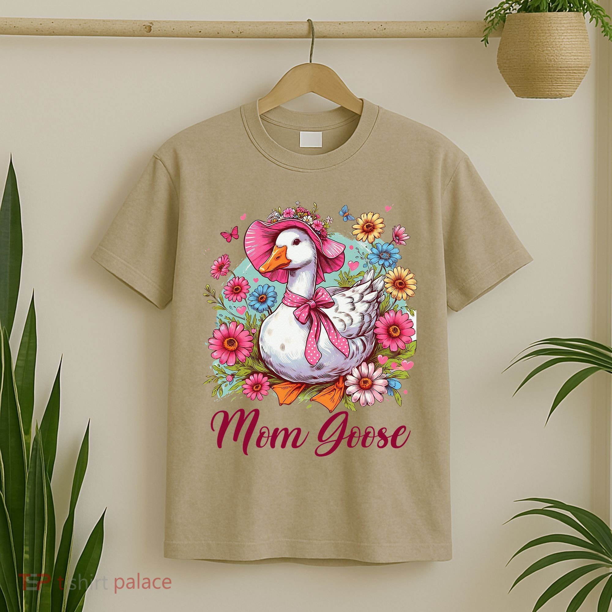 Silly Goose Blessed Mom Coquette Mothers Day Mom Goose T-Shirt