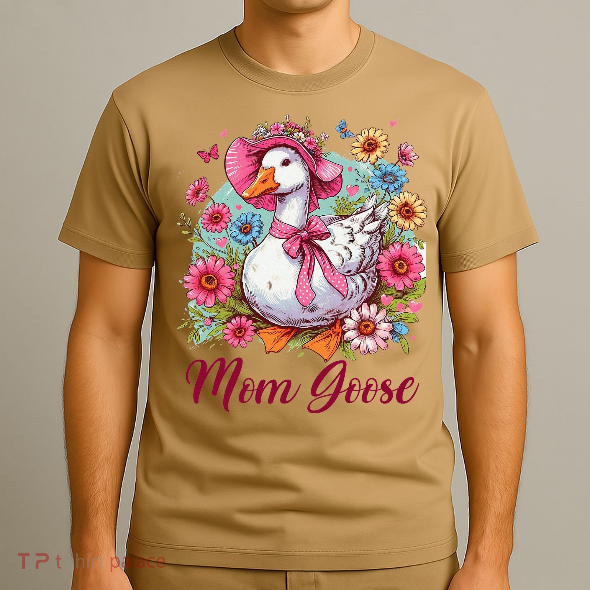 Silly Goose Blessed Mom Coquette Mothers Day Mom Goose T-Shirt