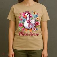 Silly Goose Blessed Mom Coquette Mothers Day Mom Goose T-Shirt thumb 4