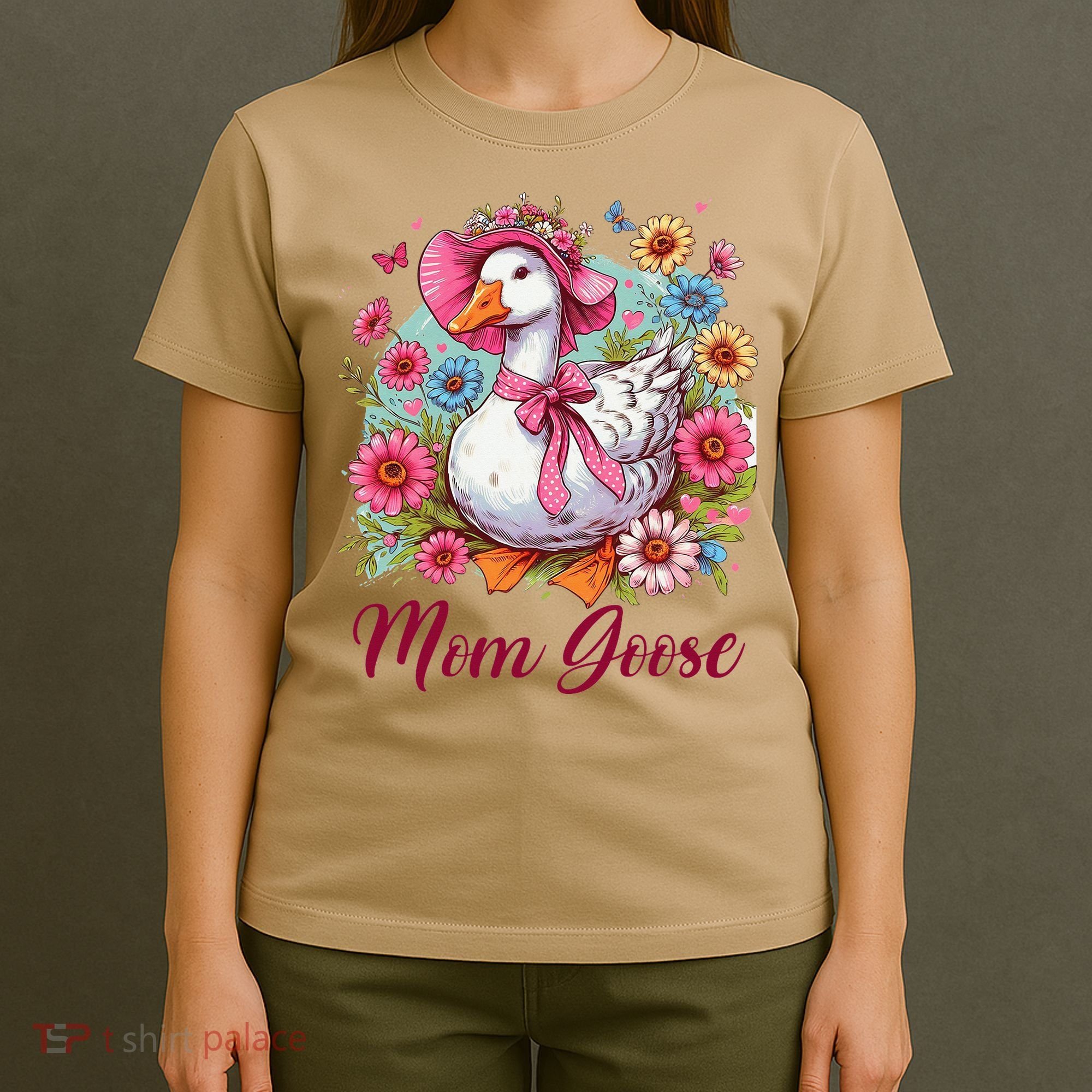 Silly Goose Blessed Mom Coquette Mothers Day Mom Goose T-Shirt