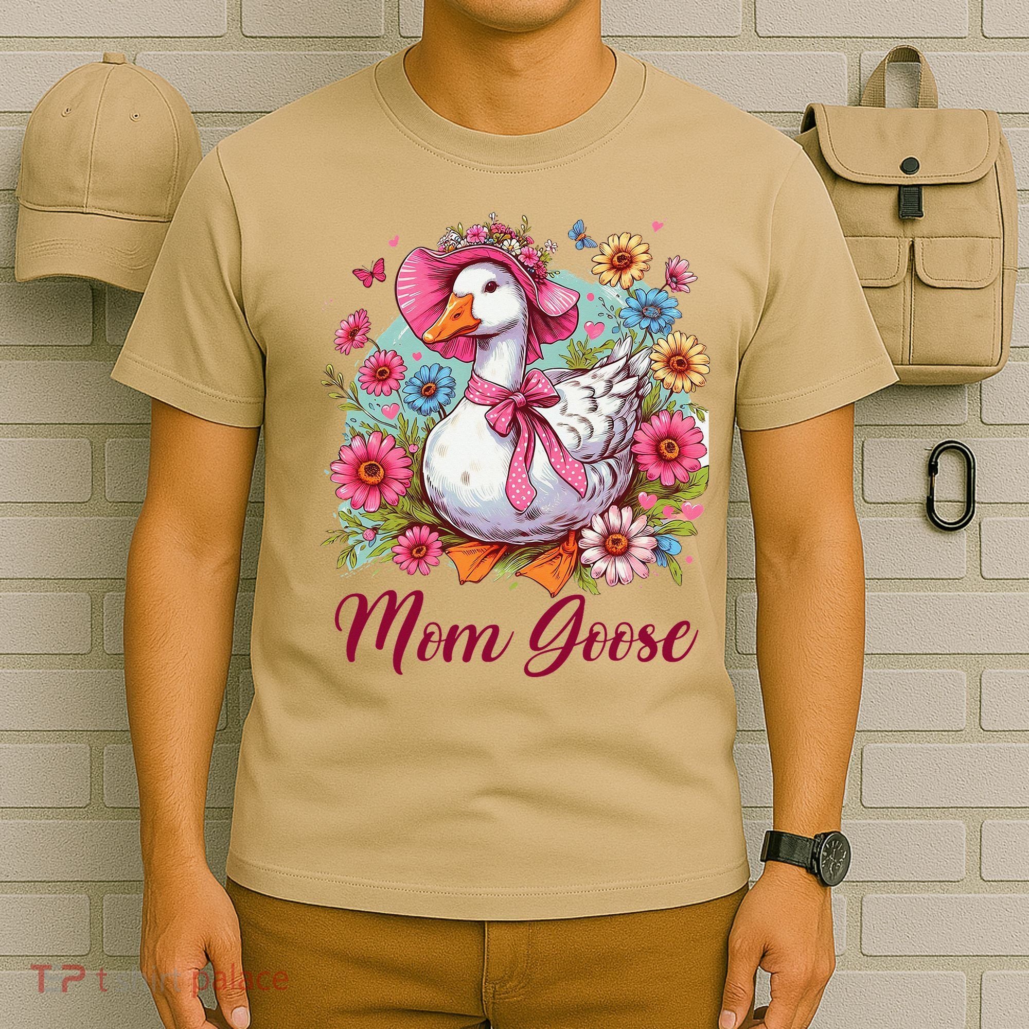Silly Goose Blessed Mom Coquette Mothers Day Mom Goose T-Shirt