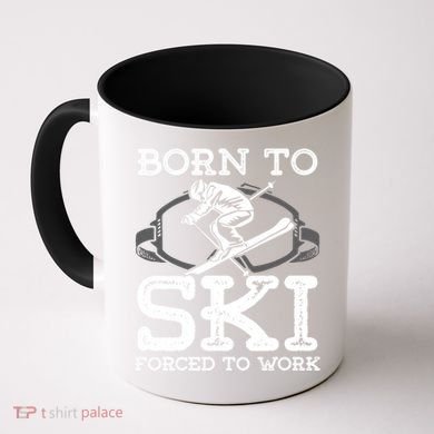 Ski Goggles Born To Ski Forced To Work Gift For Skier Coffee Mug