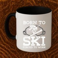 Ski Goggles Born To Ski Forced To Work Gift For Skier Coffee Mug thumb 2
