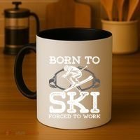 Ski Goggles Born To Ski Forced To Work Gift For Skier Coffee Mug thumb 4