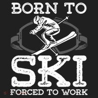 Ski Goggles Born To Ski Forced To Work Gift For Skier Beanie thumb 2