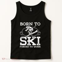 Ski Goggles Born To Ski Forced To Work Gift For Skier Tank Top thumb 2