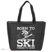 Ski Goggles Born To Ski Forced To Work Gift For Skier Tote Bag thumb 0