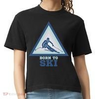 Ski Goggles Born To Ski Gift For Skier Comfort Colors Boxy T-Shirt thumb 0