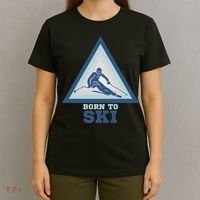 Ski Goggles Born To Ski Gift For Skier T-Shirt thumb 4