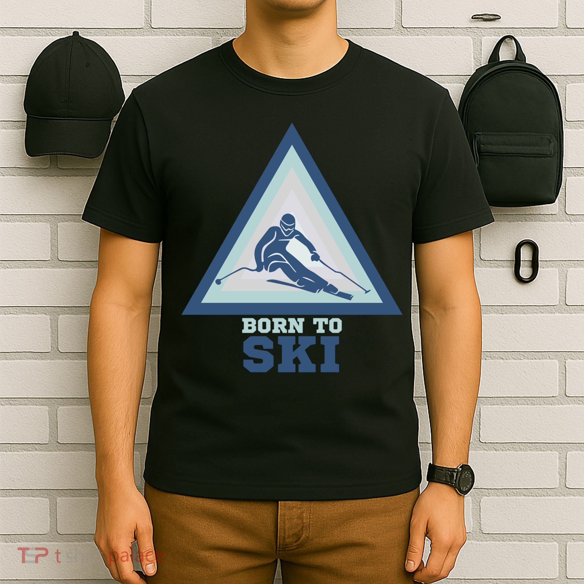 Ski Goggles Born To Ski Gift For Skier T-Shirt